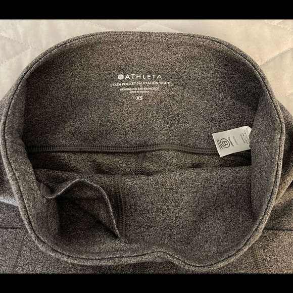Athleta Salutation Stash Pocket II Tight Black Heather XS New Without Tag - Picture 4 of 6